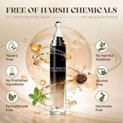 New 5% Caffeine Eye Roller Serum for Dark Circles Puffiness Fine Lines 15ml