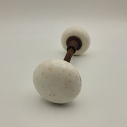 Antique Door Knob Set White Porcelain Victorian Milk with Spindle