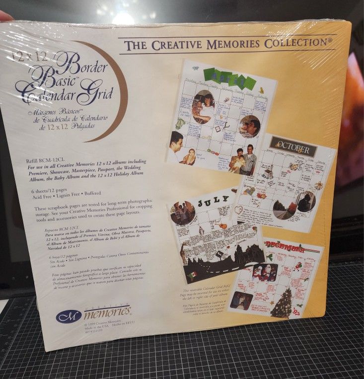 Creative Memories BNIP Calendar Grid RCM-12CL