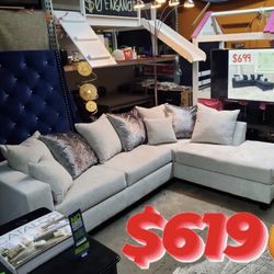 Beautiful Grey Sectional On Sale 