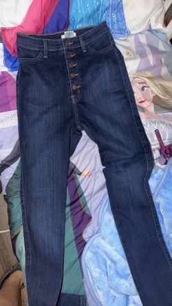 Dark Wash High-Rise Button-Fly Jeans