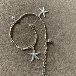 Silver tone Starfish Anklet/bracelet 