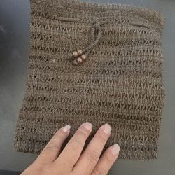 Brown Crochet Crossbody Bag