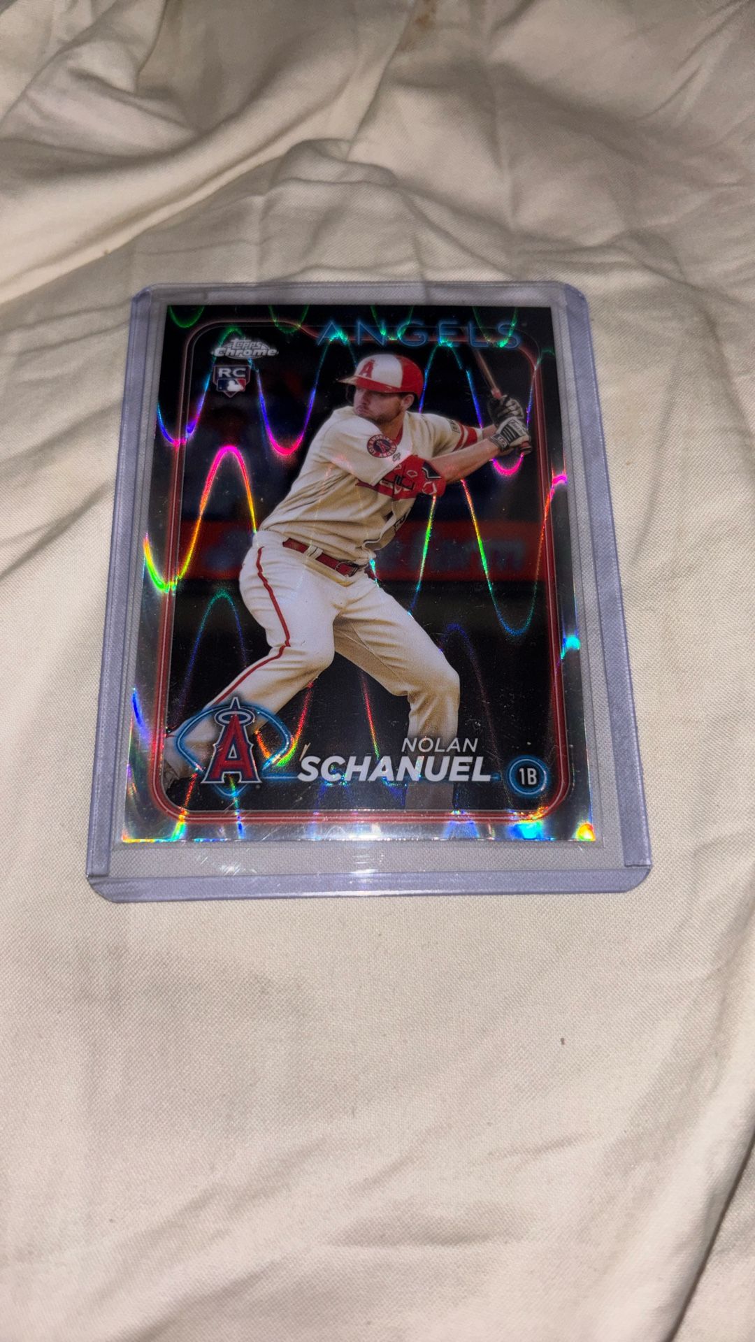 Nolan Shanuel Angels Baseball Card Rookie Card Topps Chrome Red Lazer Refractor