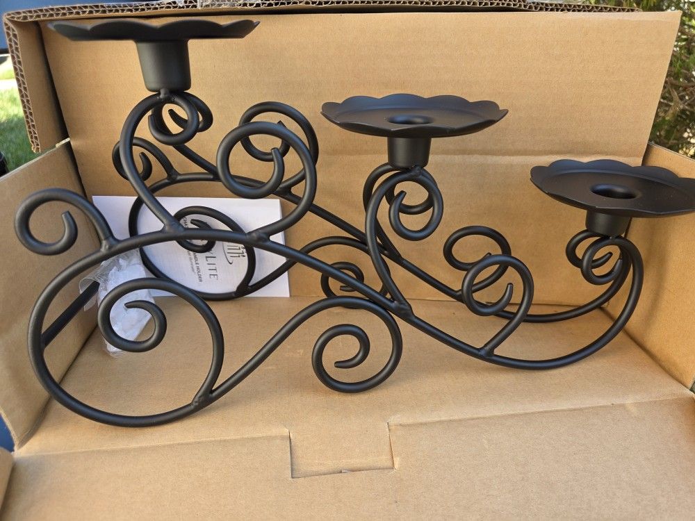 Pair of Metal Candle Holder