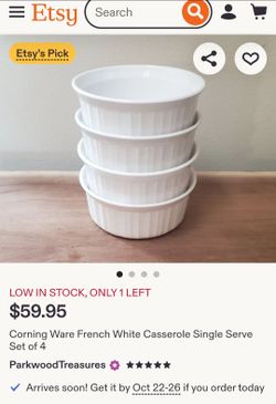 Set of 4 oven safe Ramekins, small ceramic bowls