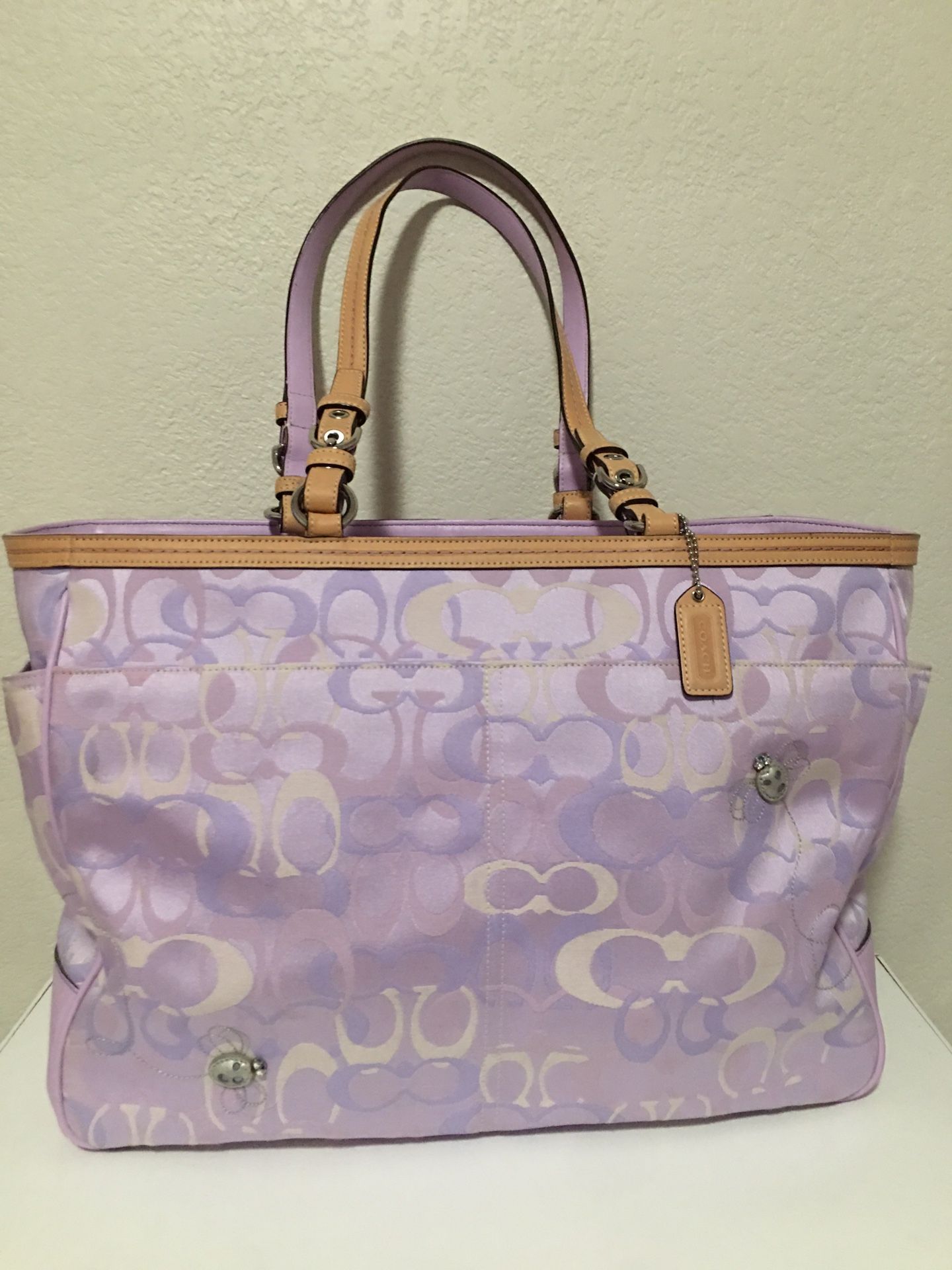 Coach Bee Applique Optic Signature Diaper Bag style 6166