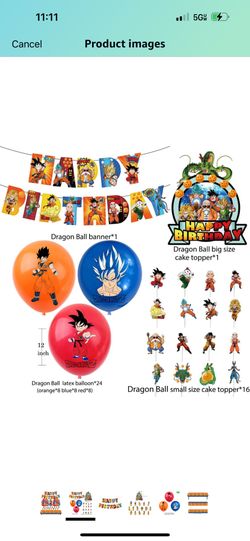 Birthday Party Supplies Set Dragonn, Includes Banner, Cake Topper - 16 Cupcake Toppers