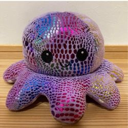 New Teeturtle Reversible Octopus Mood Plush Blue - Shiny Rainbow