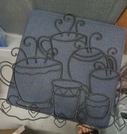 Coffee Cup Metal Wall Art Decor