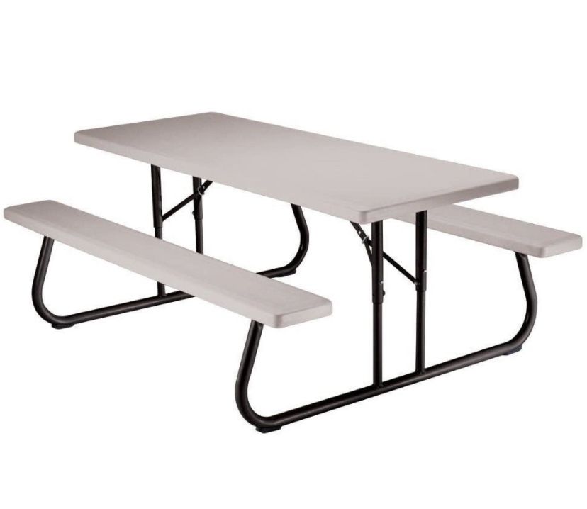 Lifetime 22119 Folding Picnic Table, 6 Feet, Putty