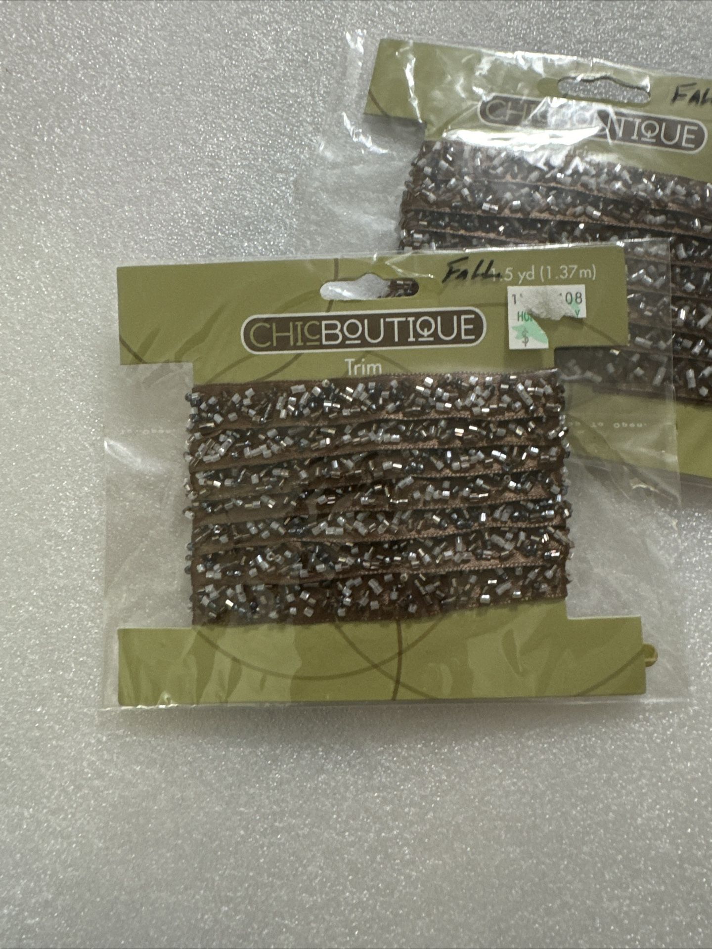 3 Yards New Chic Boutique Beaded Lace Trim Brown Coloe