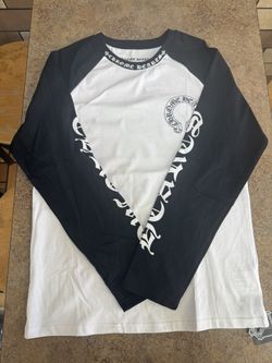 Chrome Hearts Long Sleeve Baseball Tee Black White Horseshoe Graphic Medium New