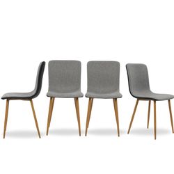 Homy Casa Scargill Set of 4 Modern Upholstered Dining Chairs with Metal Legs (Local PickUp)