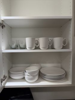 Crate & Barrel + Studio Nova White Dinnerware Set – 30+ Pieces