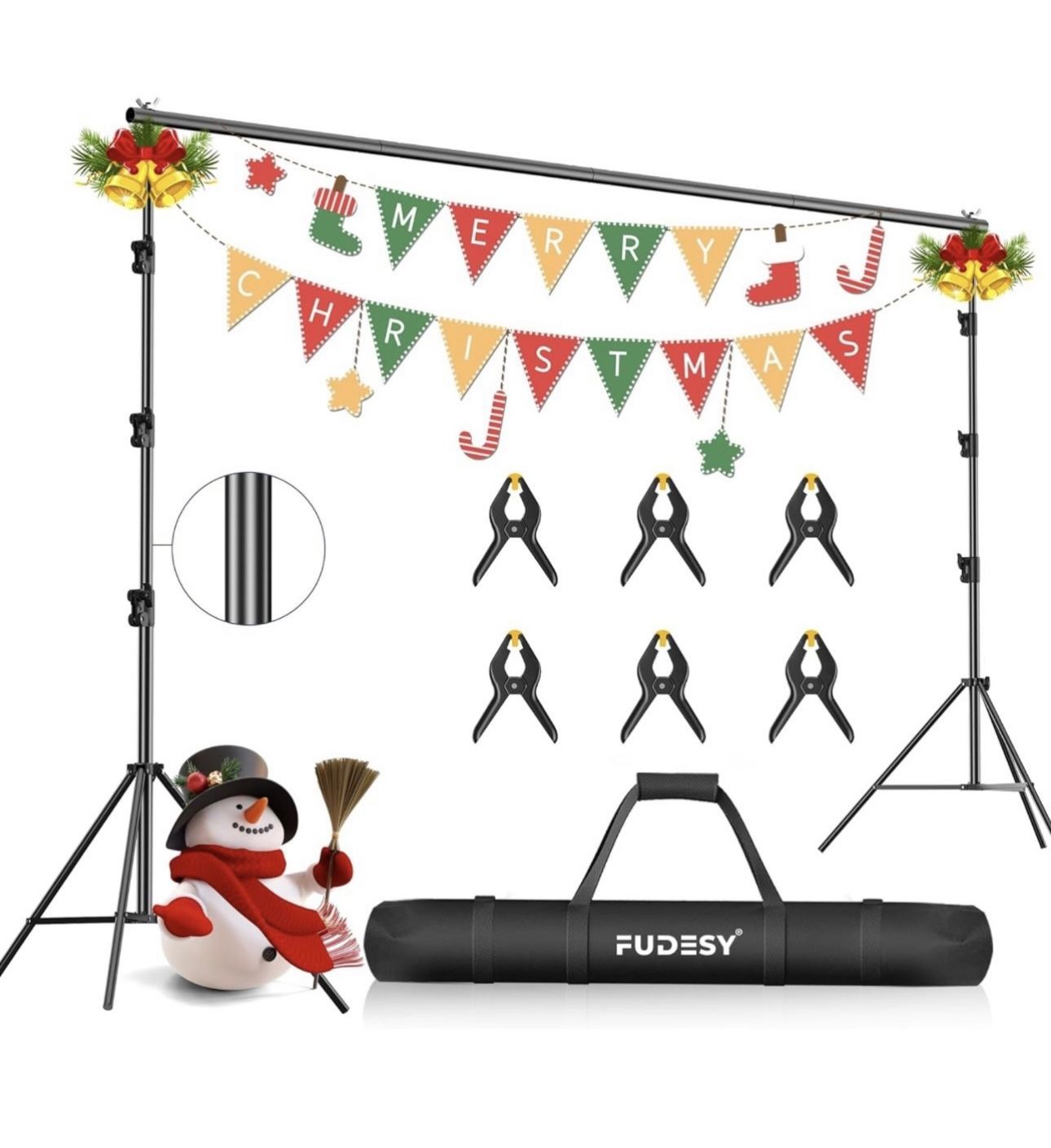 Photo Video Studio 10ft Adjustable Background Stand Backdrop Support System