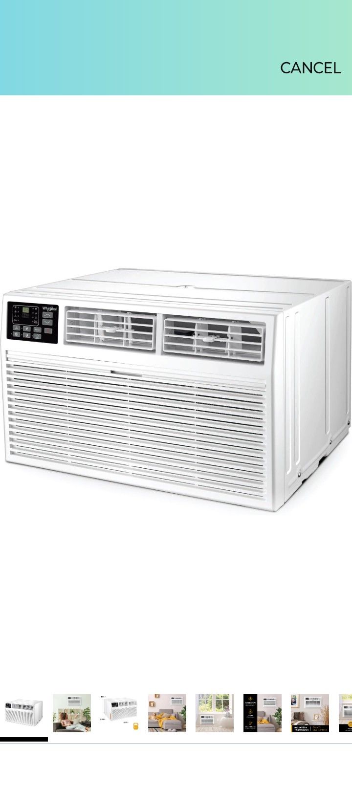 BRAND NEW IN BOX Whirlpool 14,000 BTU Through the Wall/Window Air Conditioner, 230V, Cools up to 700 Sq. Ft for Living Room, Bedroom, wit