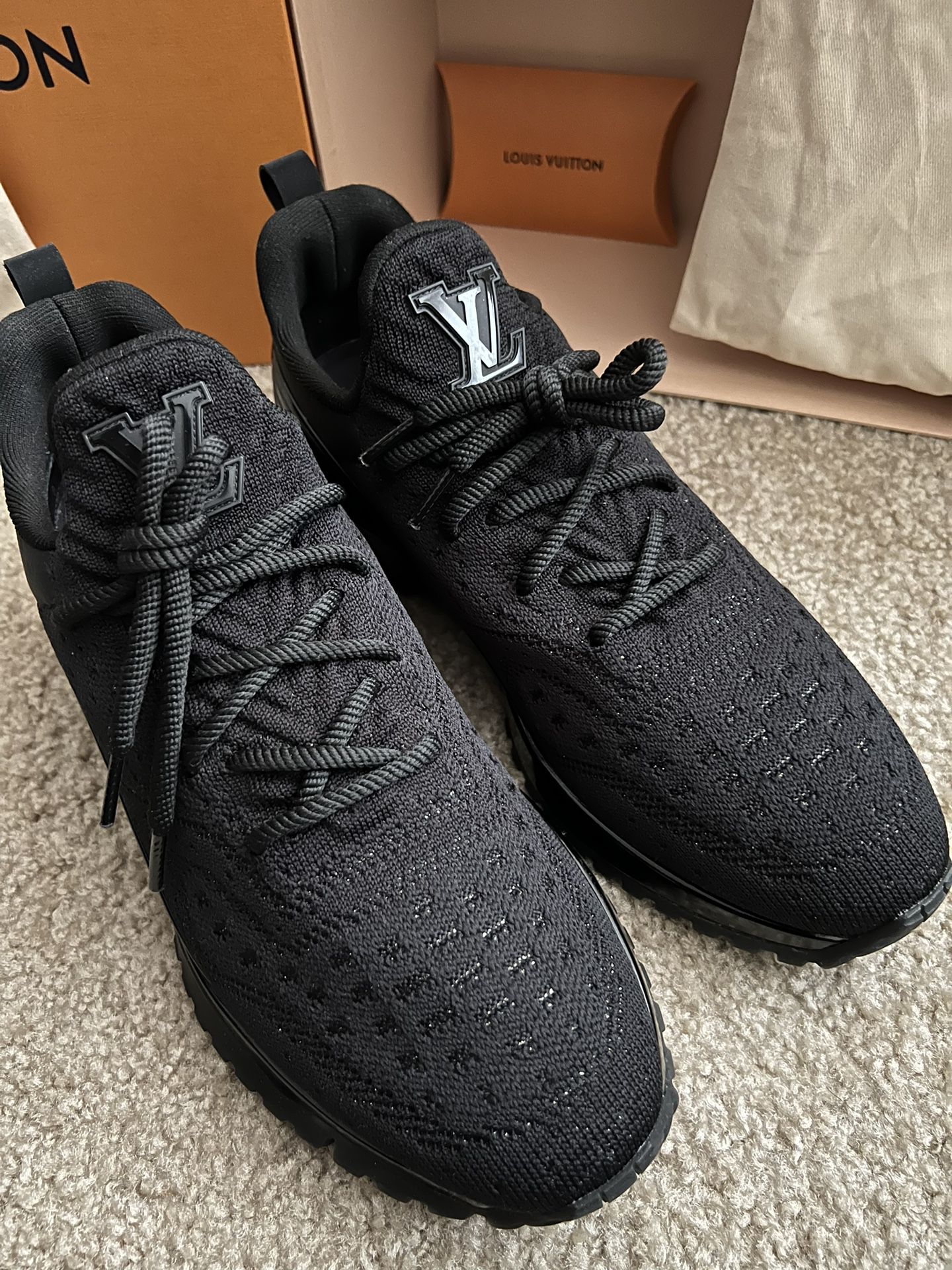 Authentic Black Louis Vuitton VNR Knit Sneakers for Sale in
