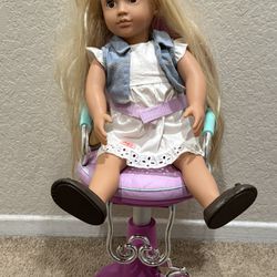 Our Generation Salon Chair With Doll