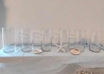 Clear Glass Cylinder vase 8in