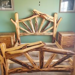 Log Cabin Rustic Cedar Log Bed Frame