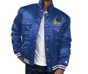 Warriors Starter x Levi's Silver Tab Satin Full-Snap Trucker Jacket - MEN L