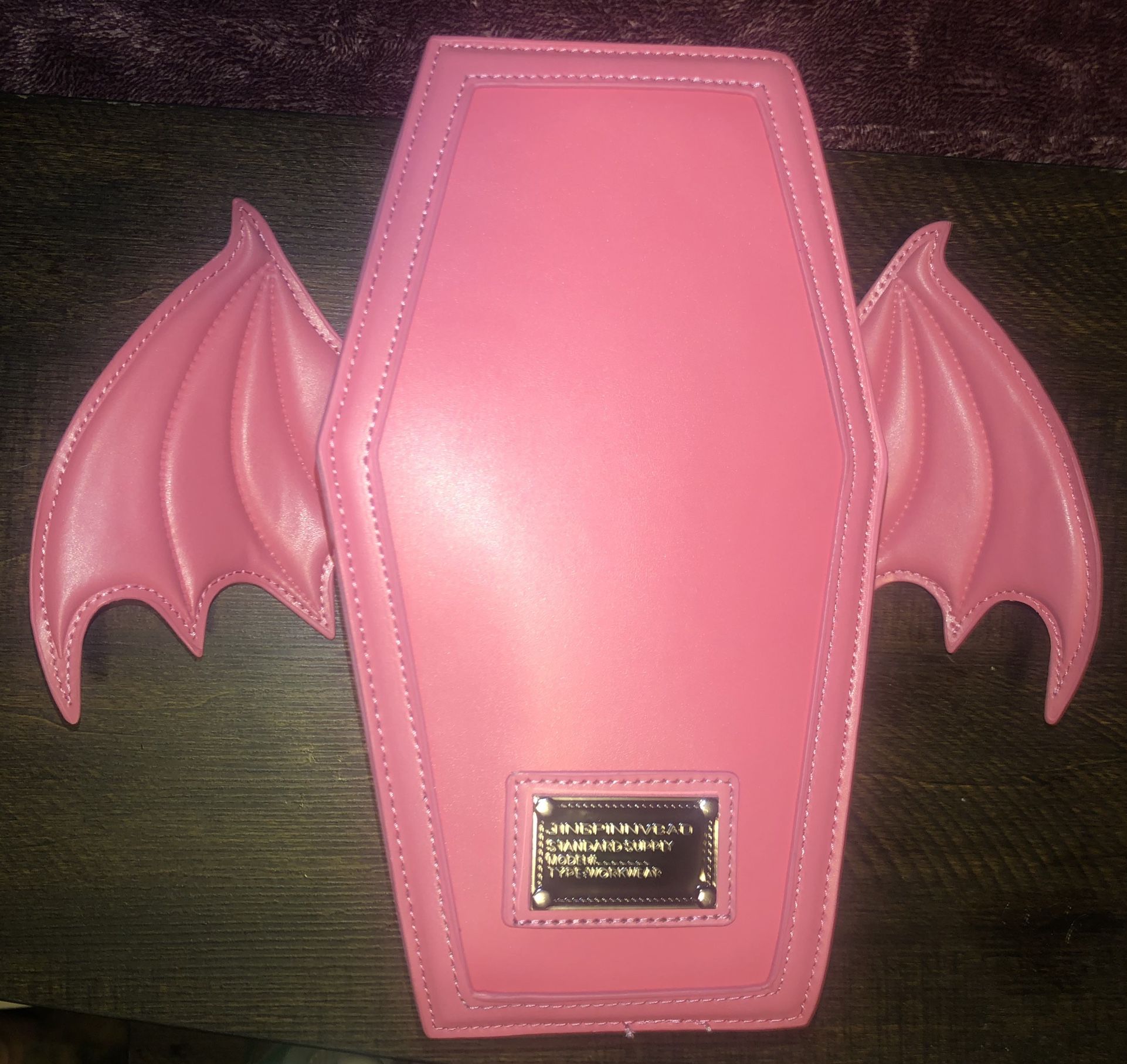 ⚰️ COFFIN / BAT WING 🦇 Purse / Backpack - Hot Pink - Brand New!