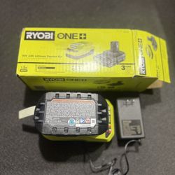 Ryobi ONE+ 18V 2.0Ah Lithium Starter Kit – Battery + Charger – Like New