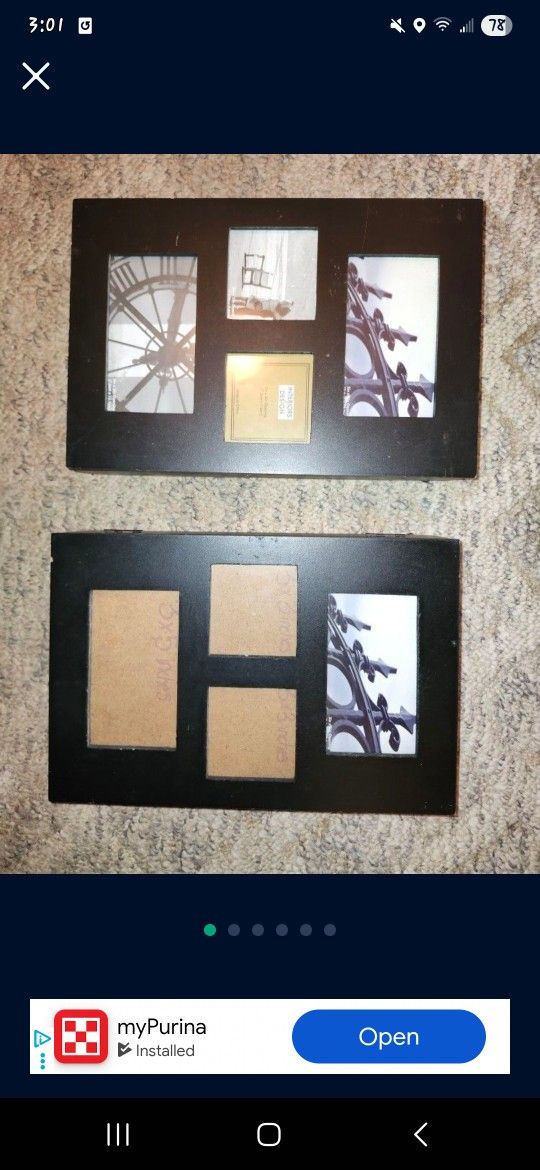 2 Black Picture Holder Jewlery Boxes