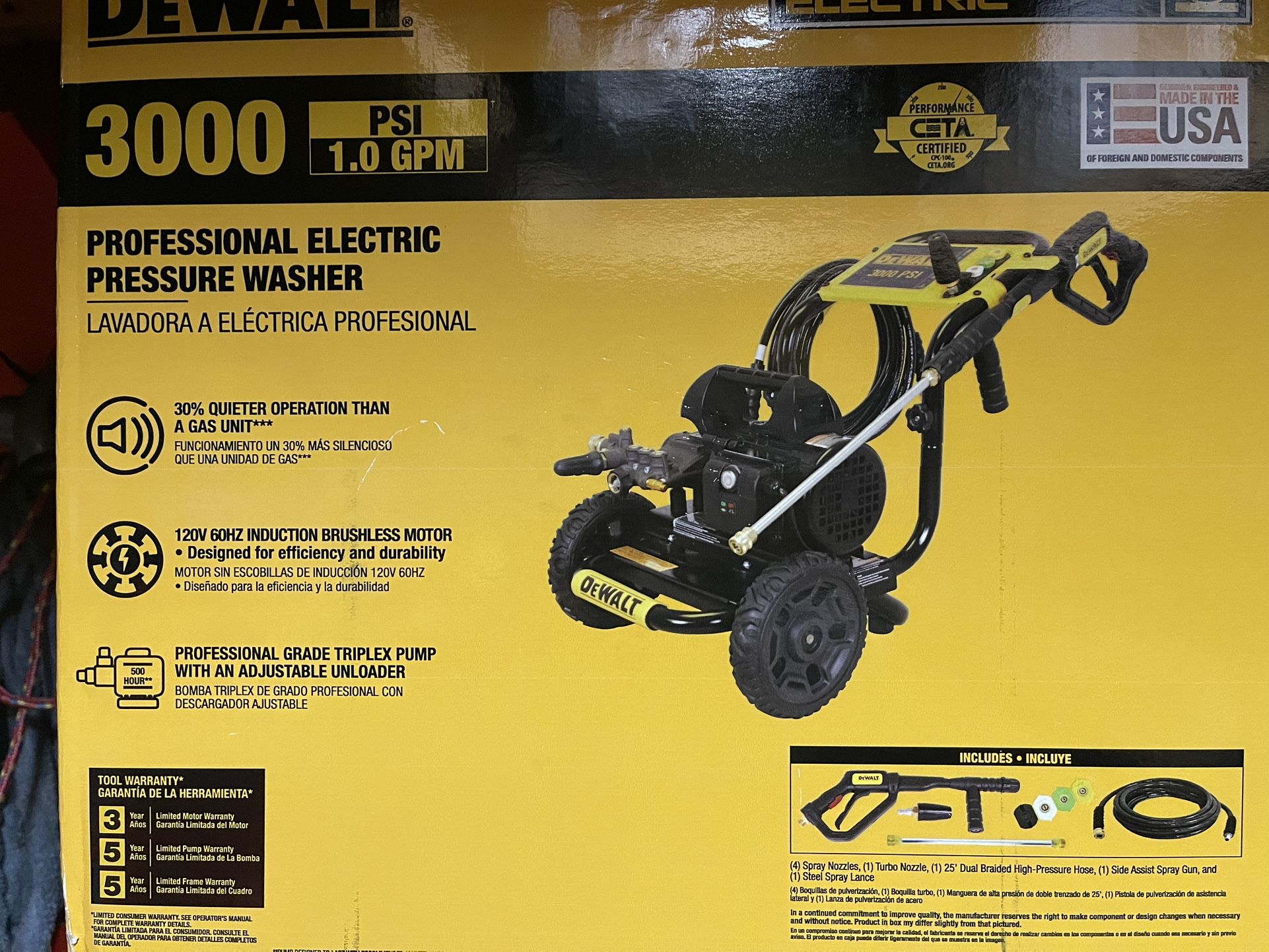 DEWALT 3000 PSI PROFESSIONAL ELECTRIC PRESSURE WASHER NEW Read Below