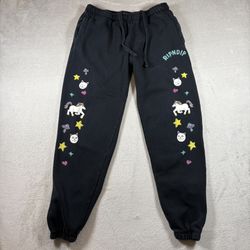 Ripndip Jogger Sweatpants Womens L Black Cotton Cat Kitten Pony’s Skater #2402
