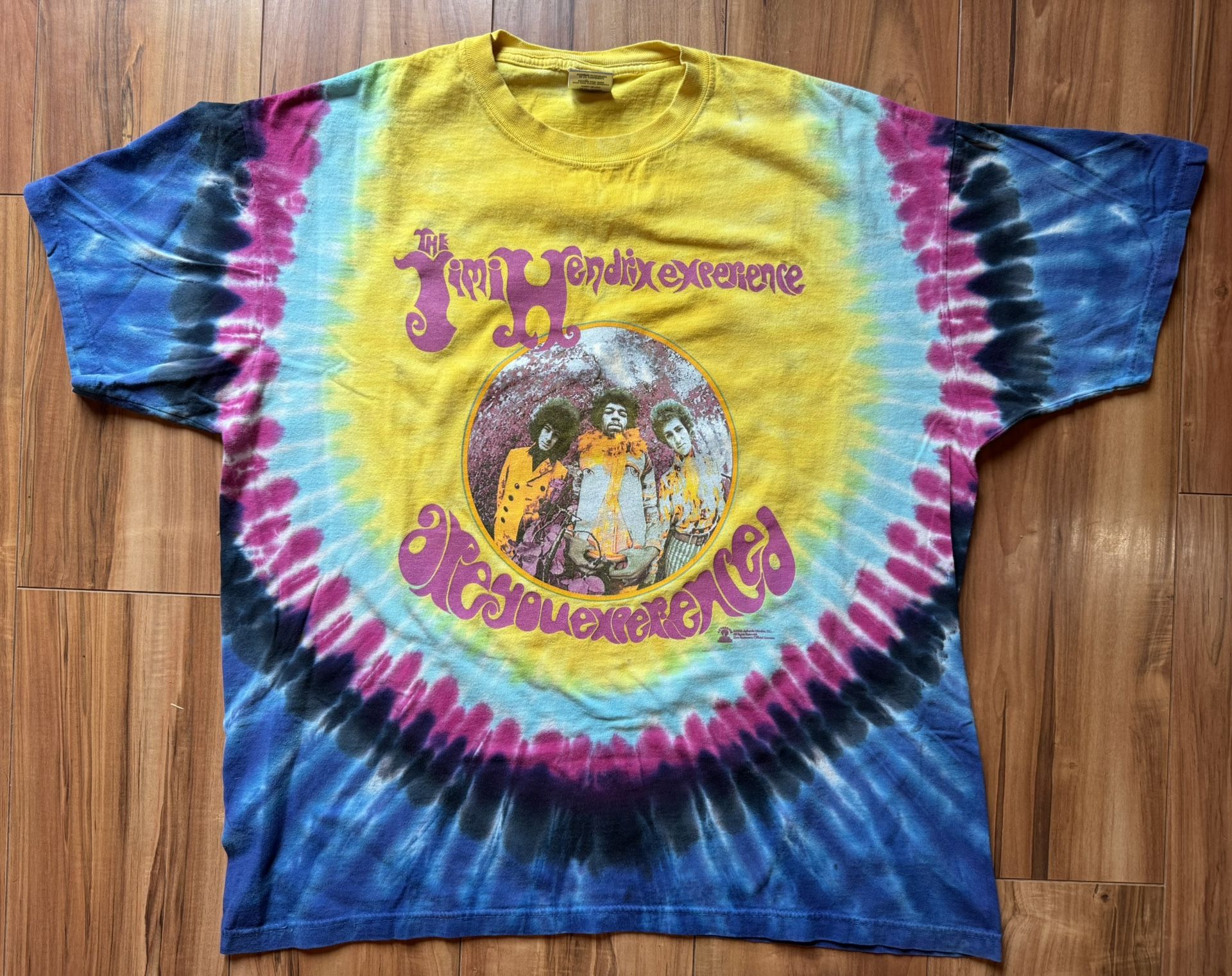 Vintage XXL Tie Dye T Shirt Jimi Hendrix Experience Are You Experienced Zion