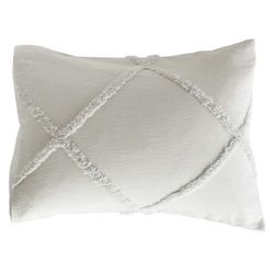 Peri Home Chenille Lattice King Sham, Grey, Cotton, Chenille Tufted 20”x 36”, Adult