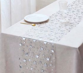 Silver star table runner