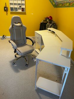 SEDETA 78.7” White Gaming Desk + GTPLAYER Gaming Chair Bundle or Self purchase  (read description)