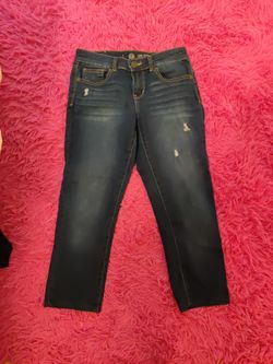 Low Rise Distressed Dark Wash Jeans Size 7
