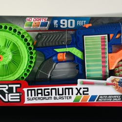 New! Dart Zone Magnum X2 Superdrum Dart Blaster