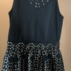Girls Black & Gold Dress