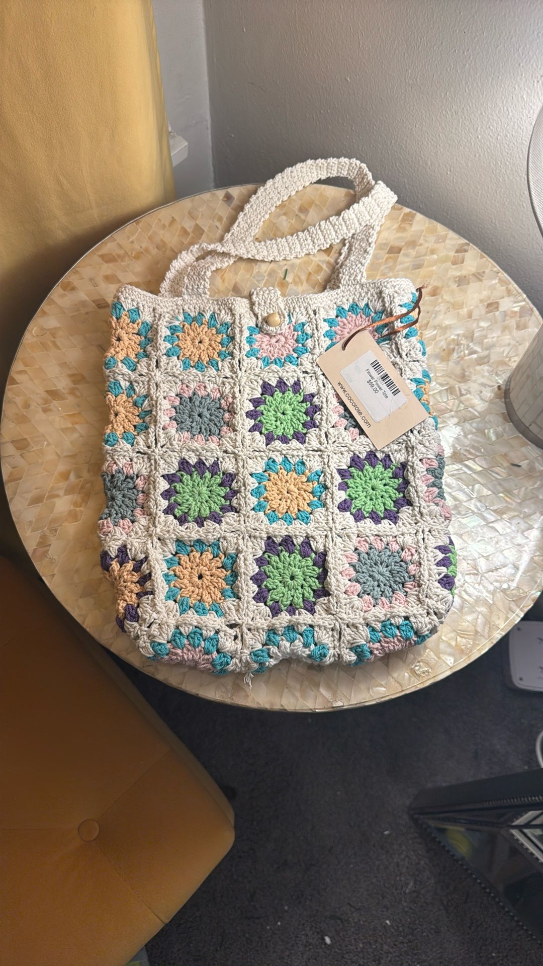 New With Tags Handmade Flower Power Tote By Coco Rose