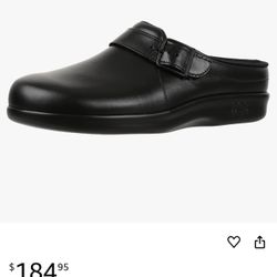 9w Size SAS Clog Comfort Slip On Women’s Shoes – Leather Upper – Textile Lining – CoolStep™ Footbed – CradleFit™ Heel Black 8 M - Medium (B)