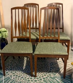 MCM vintage walnut dining chairs
