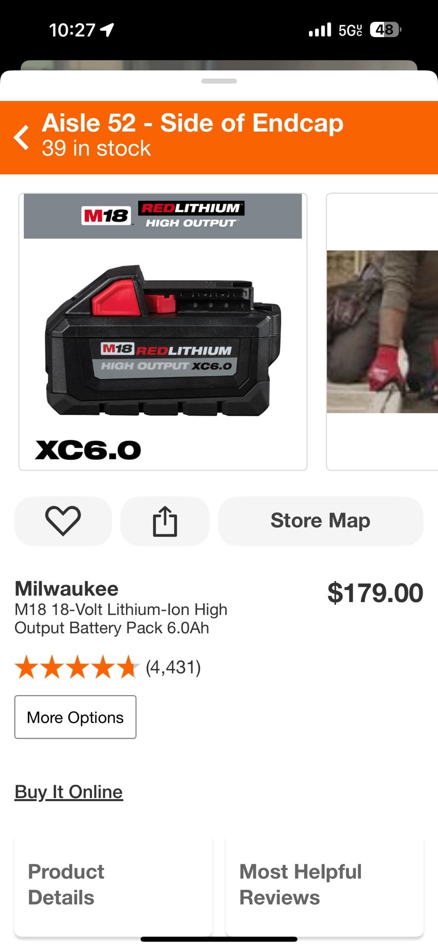 Milwaukee battery brand new never opened 6.0
