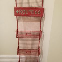 Ref Route 66  Hanging Four Shelf Basket Indoor/Outdoor Wire Mesh