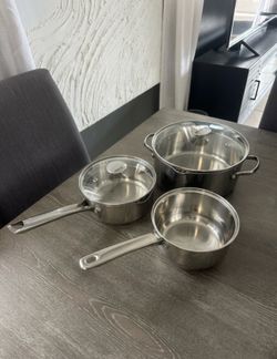 3 Pc Set WearEver Stainless Steel Pots