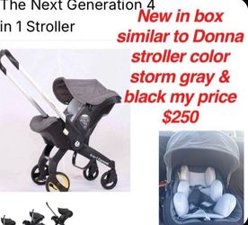 New in box gray & black The Next Generation 4 in 1 Stroller it’s exactly like the doona it’s a Amazon replica $250 firm cash only pick up east Palmdal