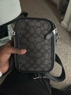 Coach Men's Black Crossbody Bag Adjustable Strap Logo Print Designer