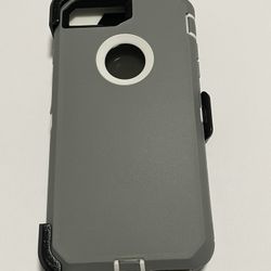 For iPhone 7 Plus And iPhone 8 Plus Gray With White Belt Clíp Case 