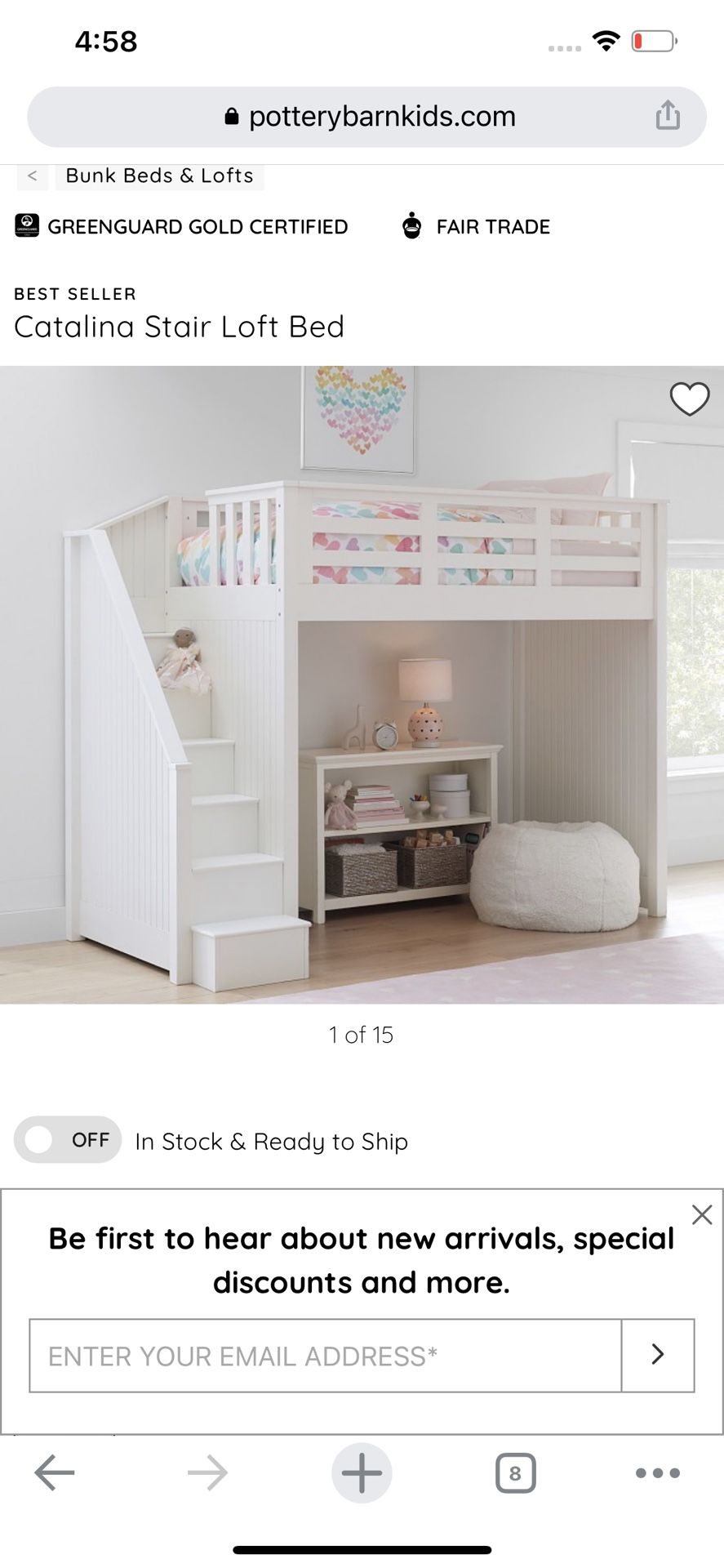 Pottery Barn Catalina Stair Loft Bed
