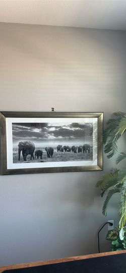 “Amboseli Elephants" framed art work - 5⭐️ seller