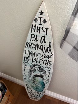 Decorative mermaid surfboard
